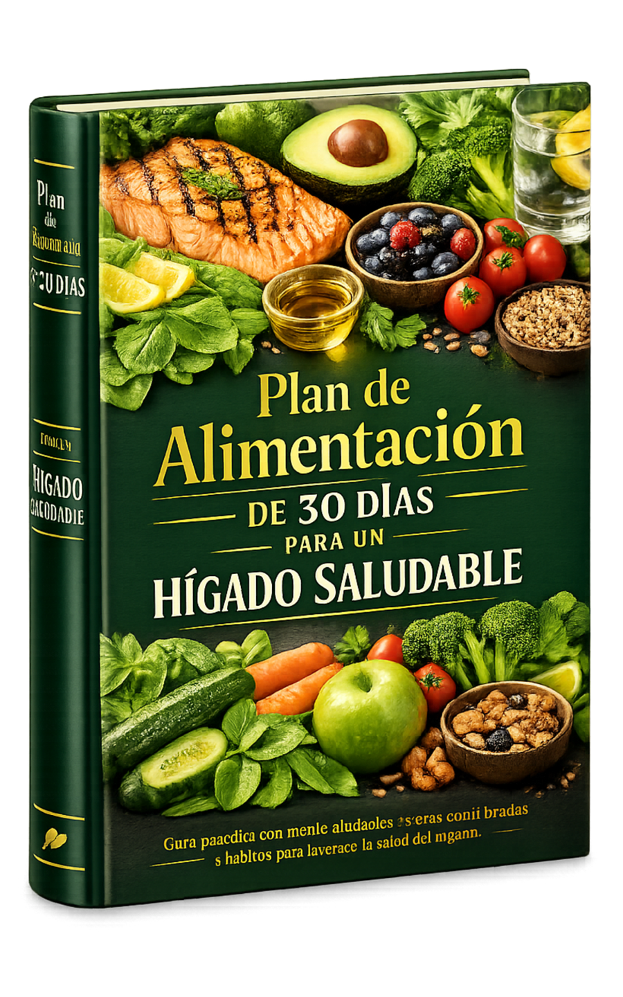 Mockup 3D de la guía Plan de Alimentación para un Hígado Saludable
