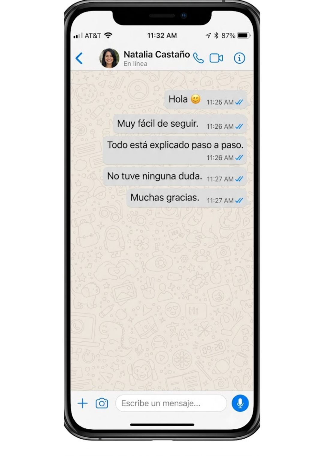 Valoración por WhatsApp: “Muy fácil de seguir”
