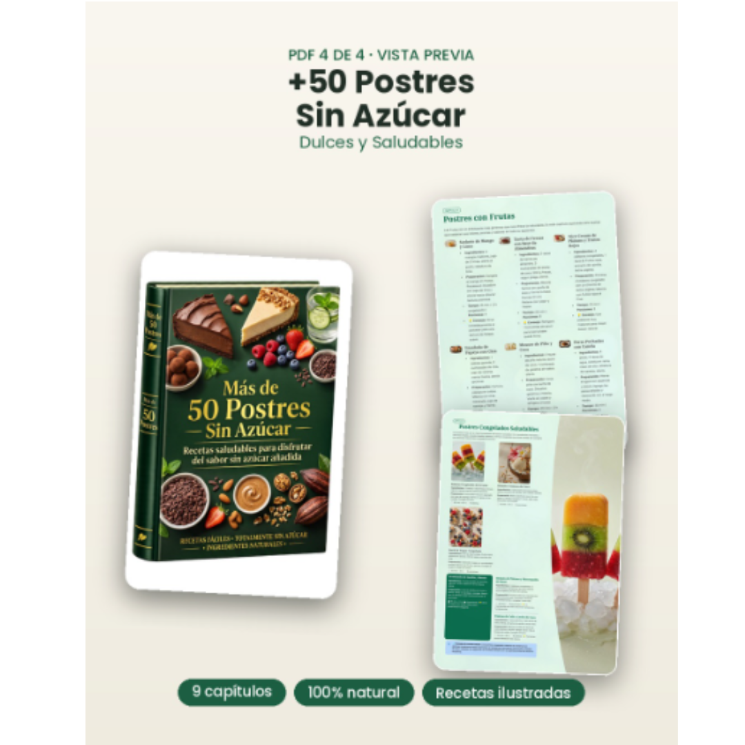 Vista previa: +50 Postres Sin Azúcar